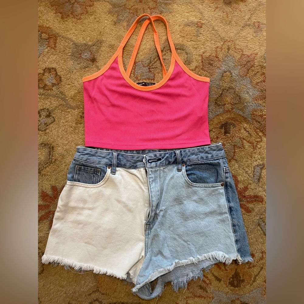 Pacsun/Shein jean shorts and crop top